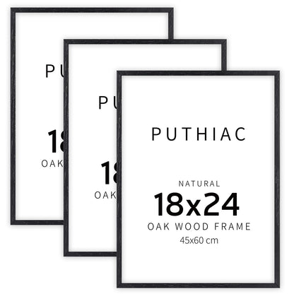 Oak Wood Picture Frame - Minimalist Poster Frame, Natural Solid Wooden Picture Frames for Wall Art Photo and Prints