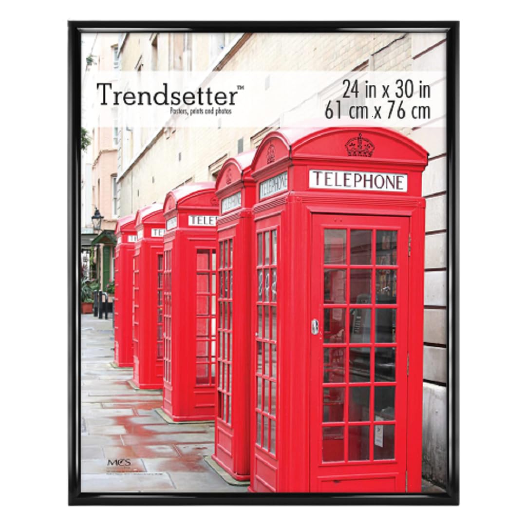 Trendsetter Poster Frame Black High-Gloss, Vertical & Horizontal Wall Hanging Large Picture Frame for Photos, Posters & Art Prints