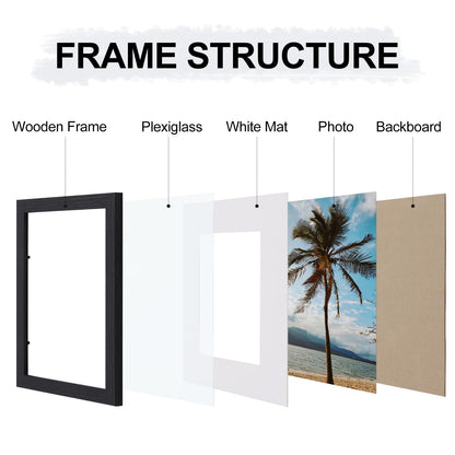 10 Pack Picture Frames Collage Wall Decor, Gallery Frame Set for Wall or Tabletop Display, Two 8x10, Four 5x7, and Four 4x6 Photo Frames