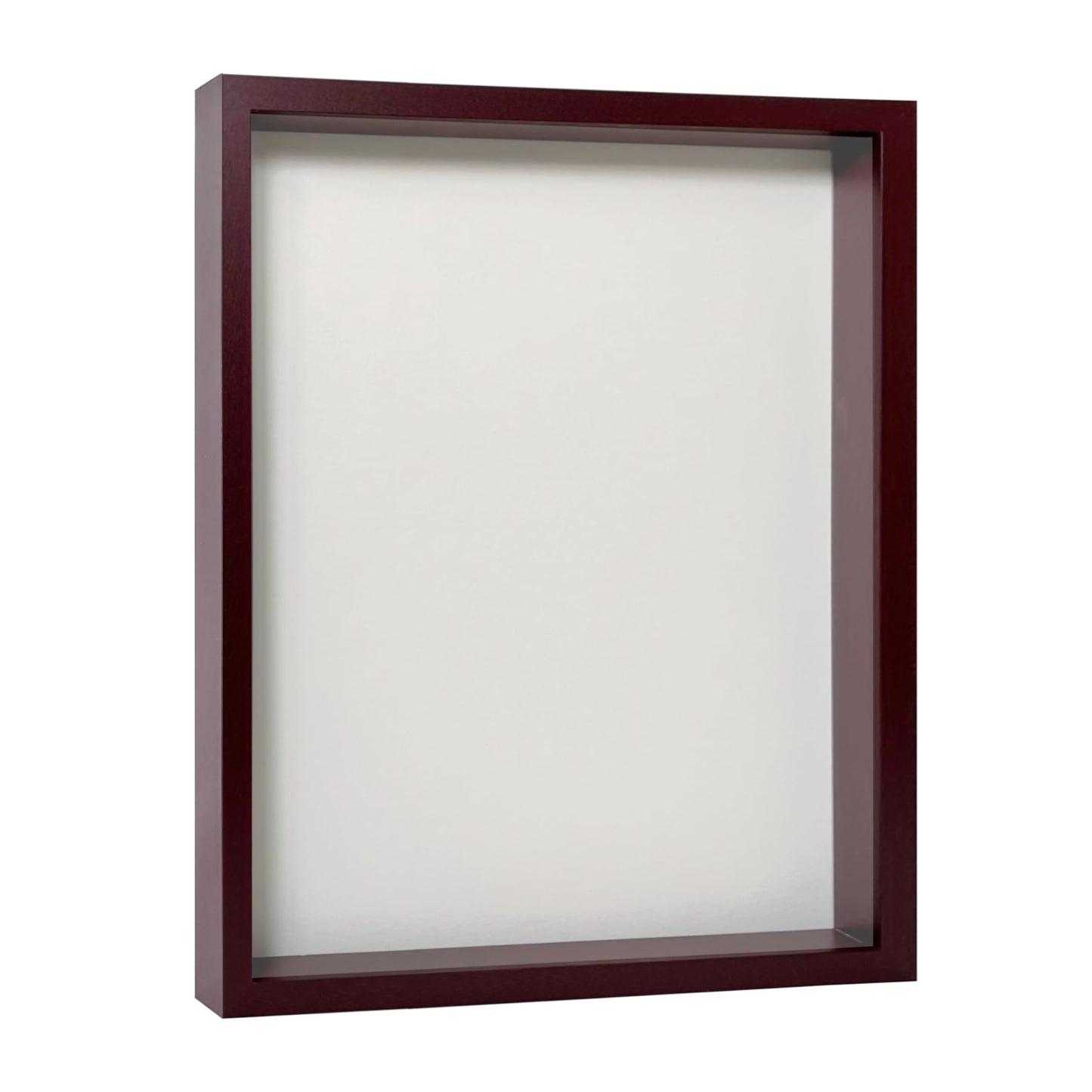 Wooden Shadow Box Frame – Display Case with Soft Felt Back, Memory Box with Tempered Glass, Elegant White Ball Push Pins