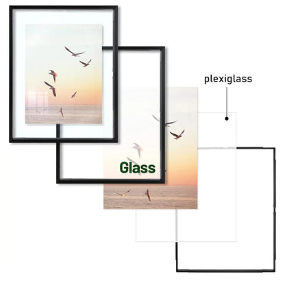 Floating Picture Frame 11x14 - Real Glass - for Wall Mount Displays