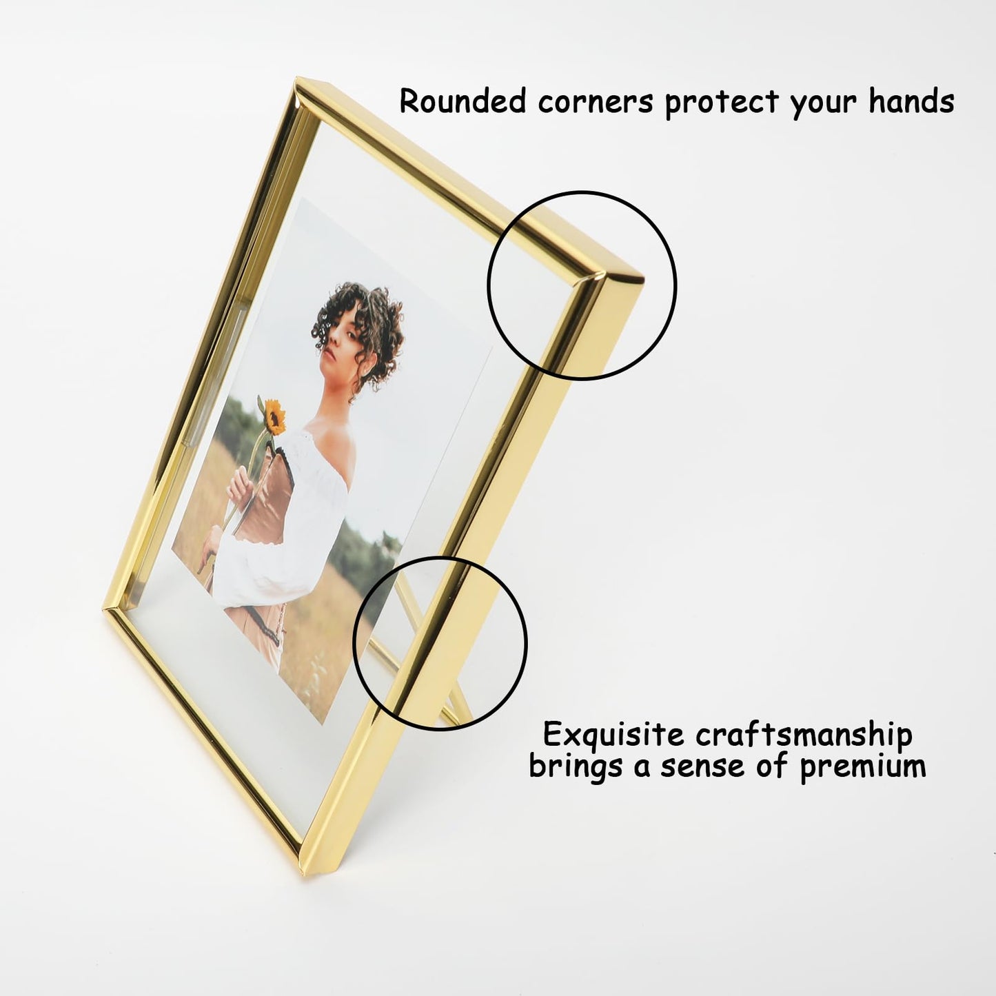 Gold Floating Frame Tabletop Shelf Photo Frames