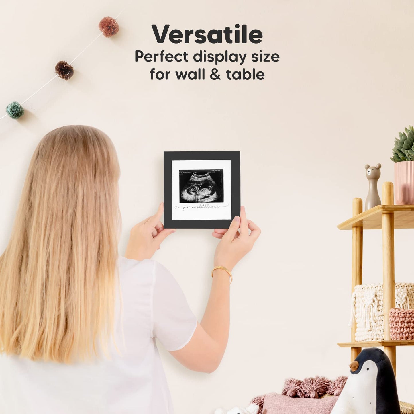 Baby Sonogram Picture Frame - Modern Ultrasound Frame for Mom to Be - Pregnancy Announcement Sonogram Photo Frames