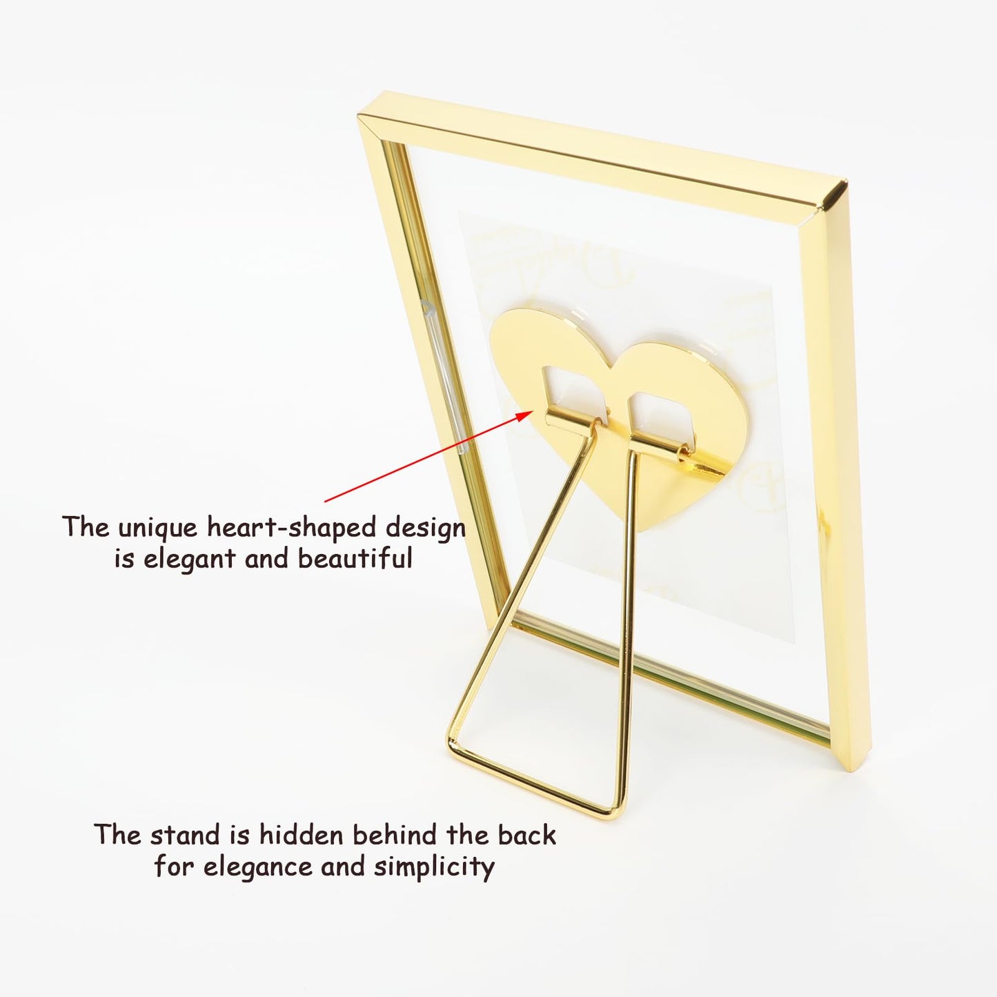 Gold Floating Frame Tabletop Shelf Photo Frames