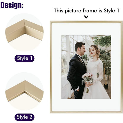 7 Pack Floating Frames for One 11x14, Two 8x10, and Four 5x7 Pictures. Aluminum Photos Frame for Wall Display