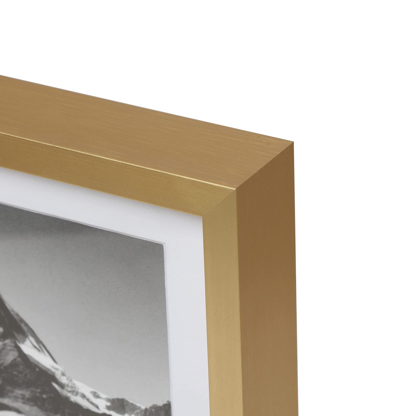 11”x14” Matted to 8.5”x11” – Deluxe Brass Gold Aluminum Contemporary Diploma Frame with Tempered Glass and Removable Mat