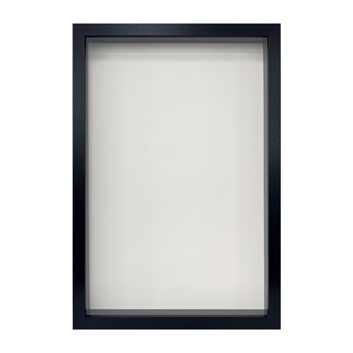 Wooden Shadow Box Frame – Display Case with Soft Felt Back, Memory Box with Tempered Glass, Elegant White Ball Push Pins