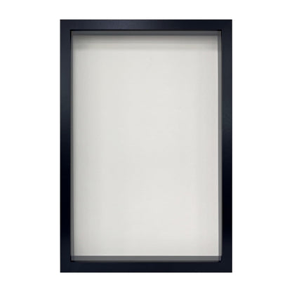 Wooden Shadow Box Frame – Display Case with Soft Felt Back, Memory Box with Tempered Glass, Elegant White Ball Push Pins