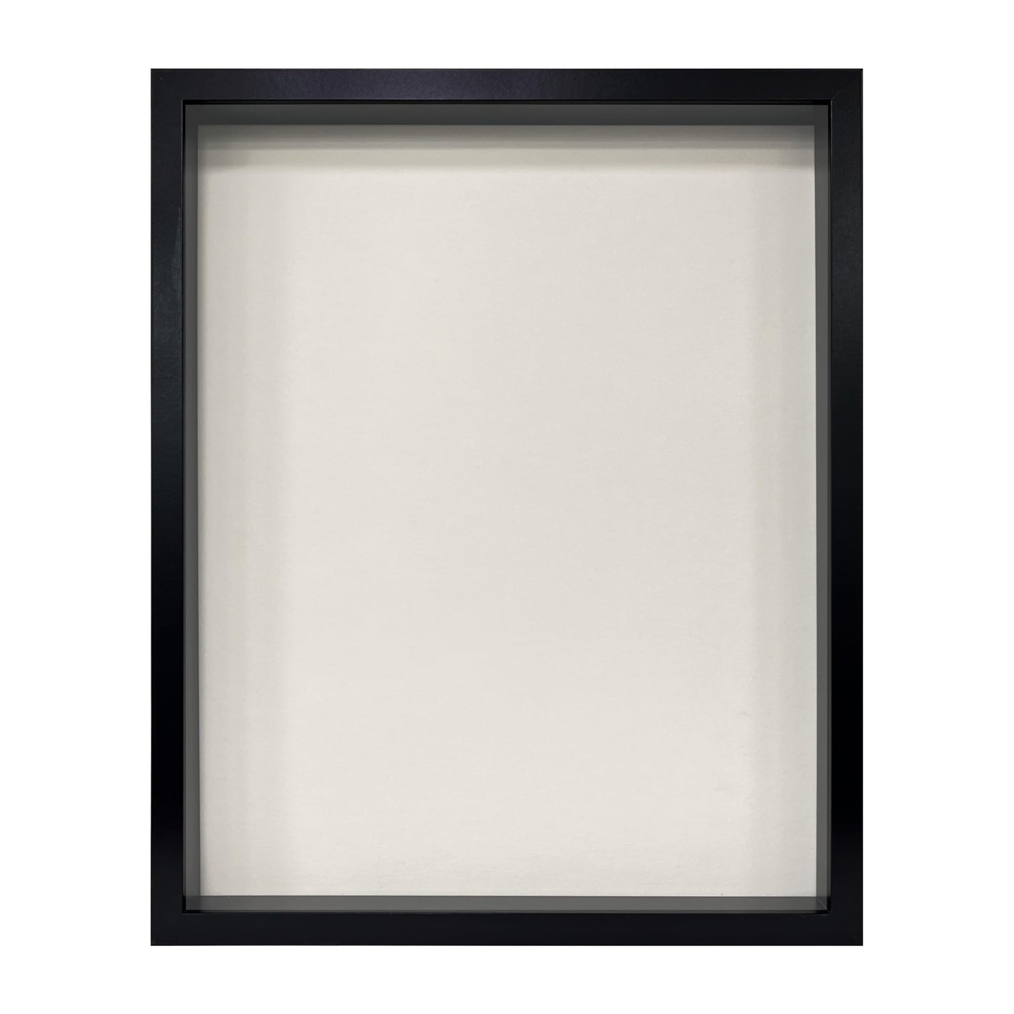 Wooden Shadow Box Frame – Display Case with Soft Felt Back, Memory Box with Tempered Glass, Elegant White Ball Push Pins