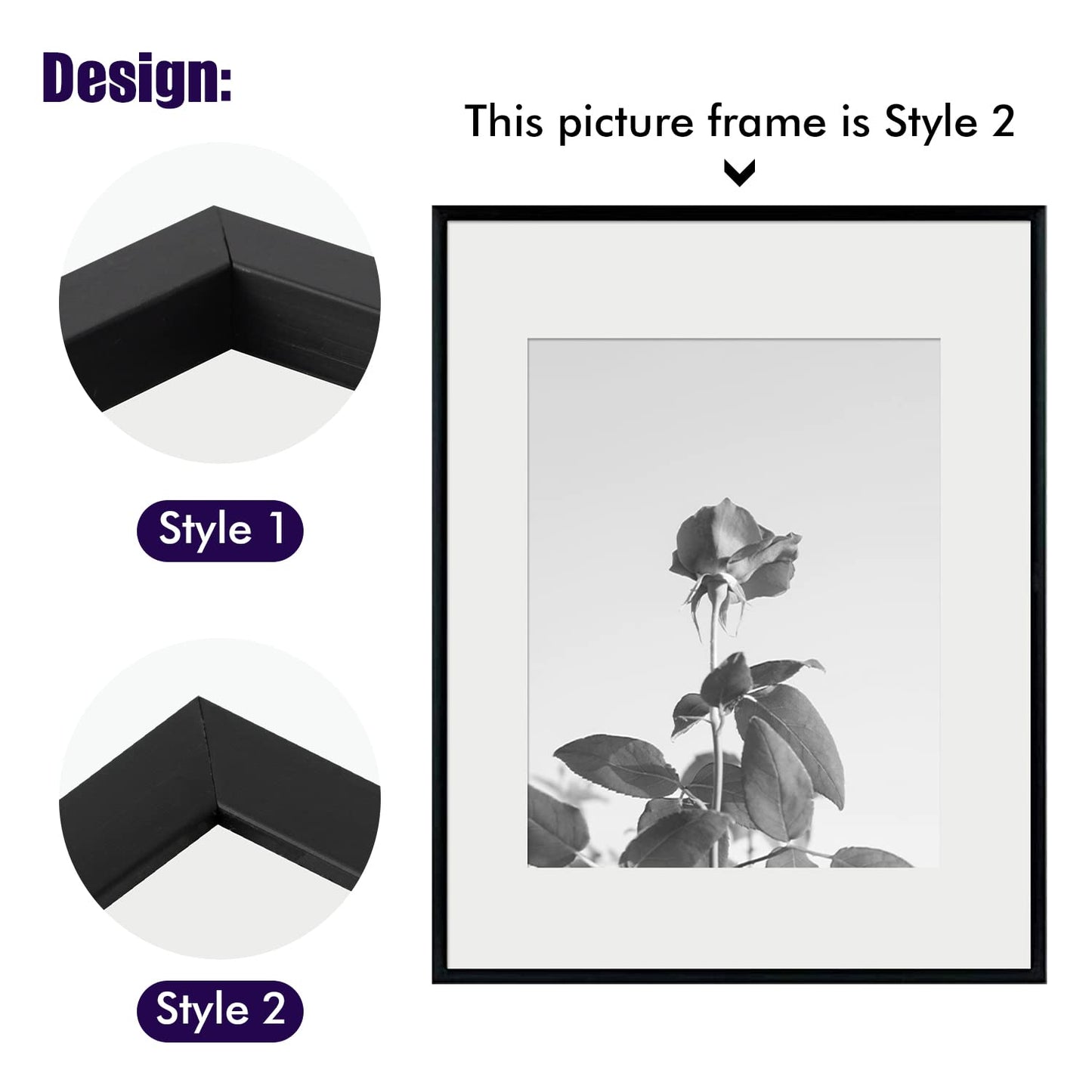 7 Pack Floating Frames for One 11x14, Two 8x10, and Four 5x7 Pictures. Aluminum Photos Frame for Wall Display