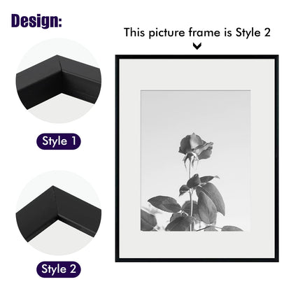 7 Pack Floating Frames for One 11x14, Two 8x10, and Four 5x7 Pictures. Aluminum Photos Frame for Wall Display