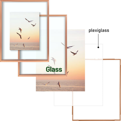 Floating Picture Frame 11x14 - Real Glass - for Wall Mount Displays