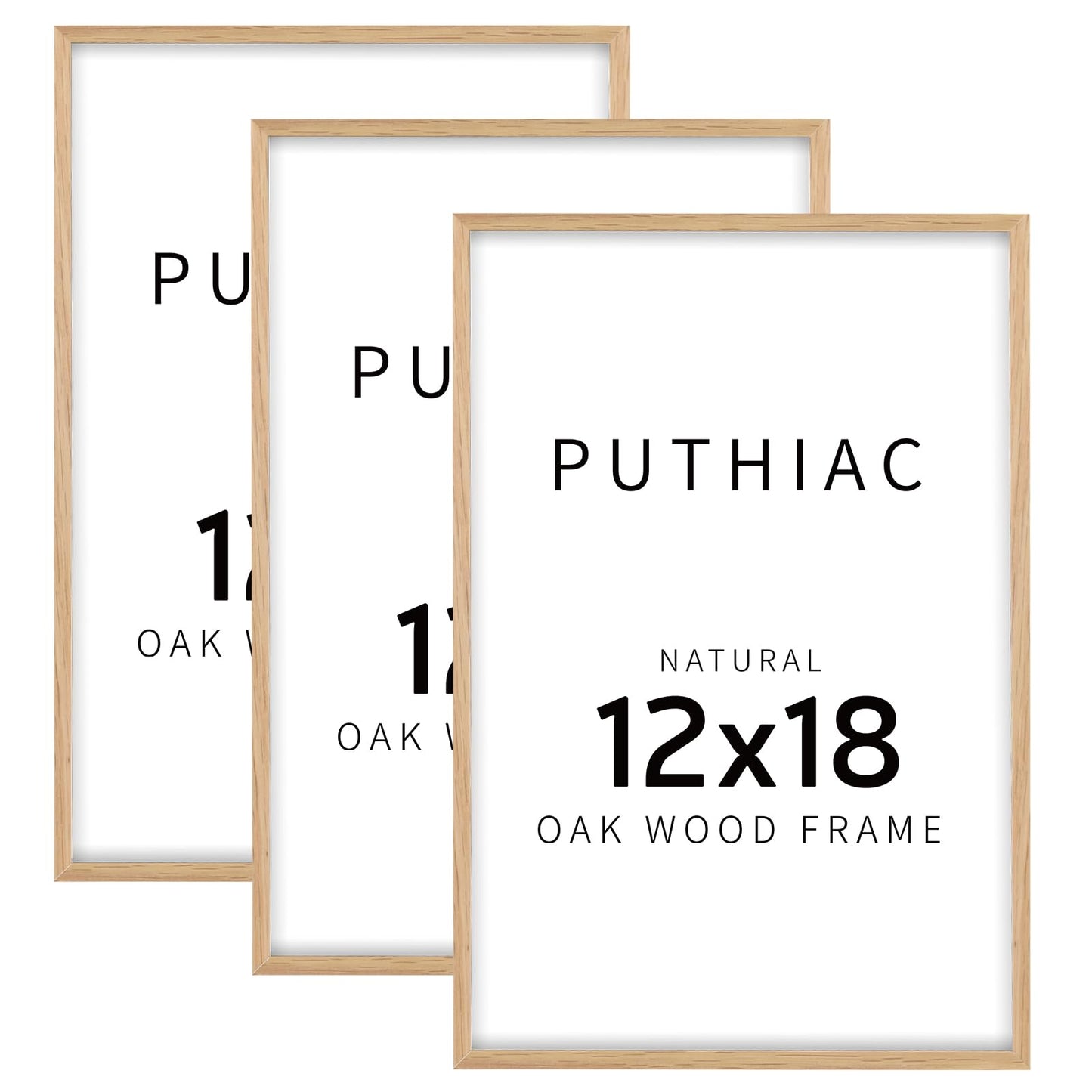 Oak Wood Picture Frame - Minimalist Poster Frame, Natural Solid Wooden Picture Frames for Wall Art Photo and Prints