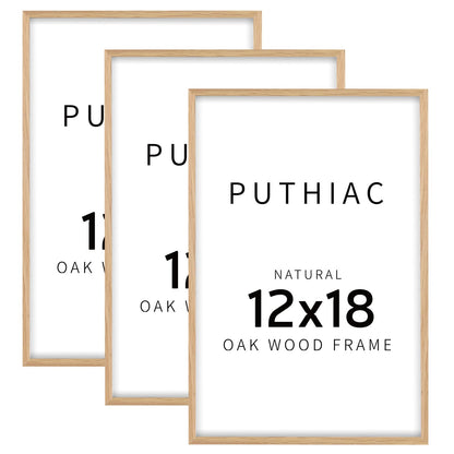 Oak Wood Picture Frame - Minimalist Poster Frame, Natural Solid Wooden Picture Frames for Wall Art Photo and Prints