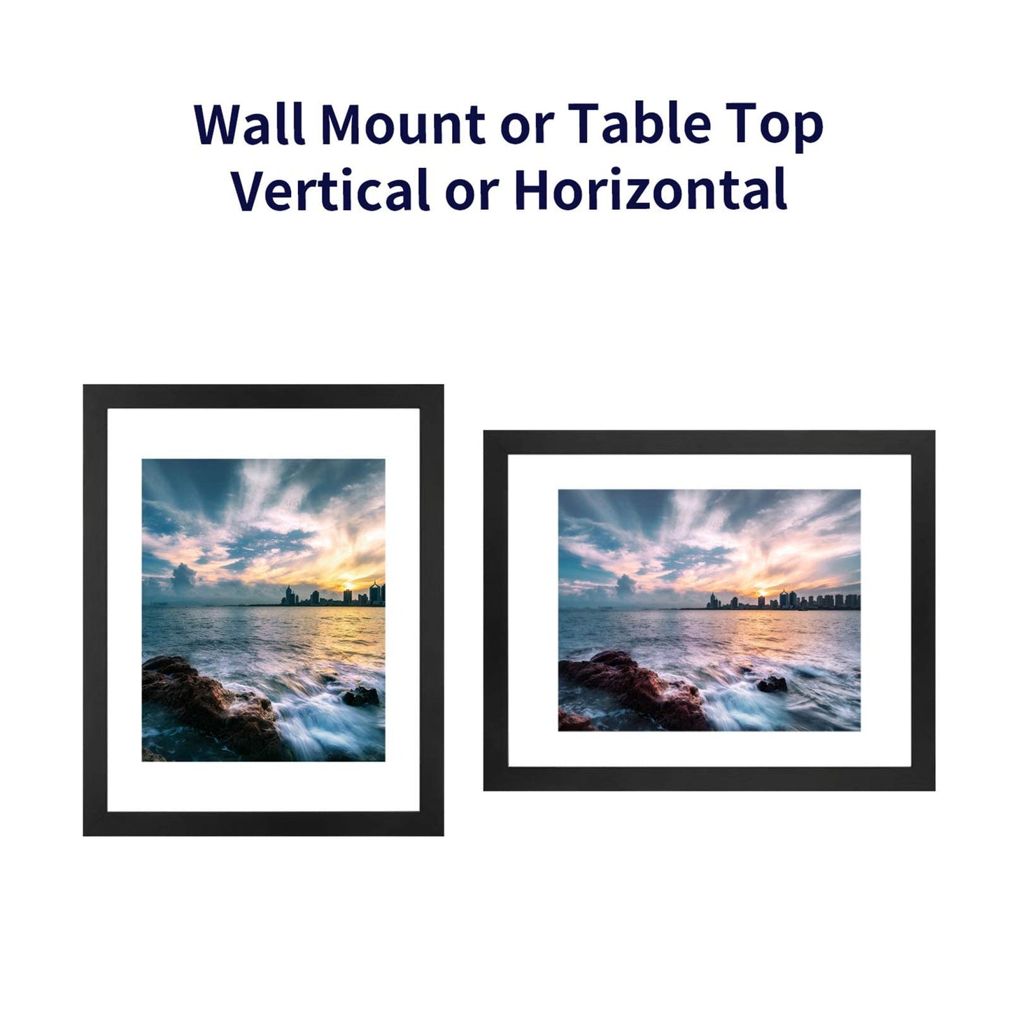 Floating Frame, Black Wood Double Glass Picture Display 11x14/16*20/18*24 Photos Plant or Petal Specimens for Wall Hanging - Mounting Kit Included