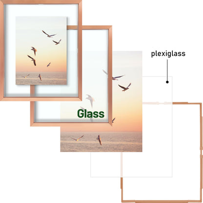 Floating Picture Frame 11x14 - Real Glass - for Wall Mount Displays