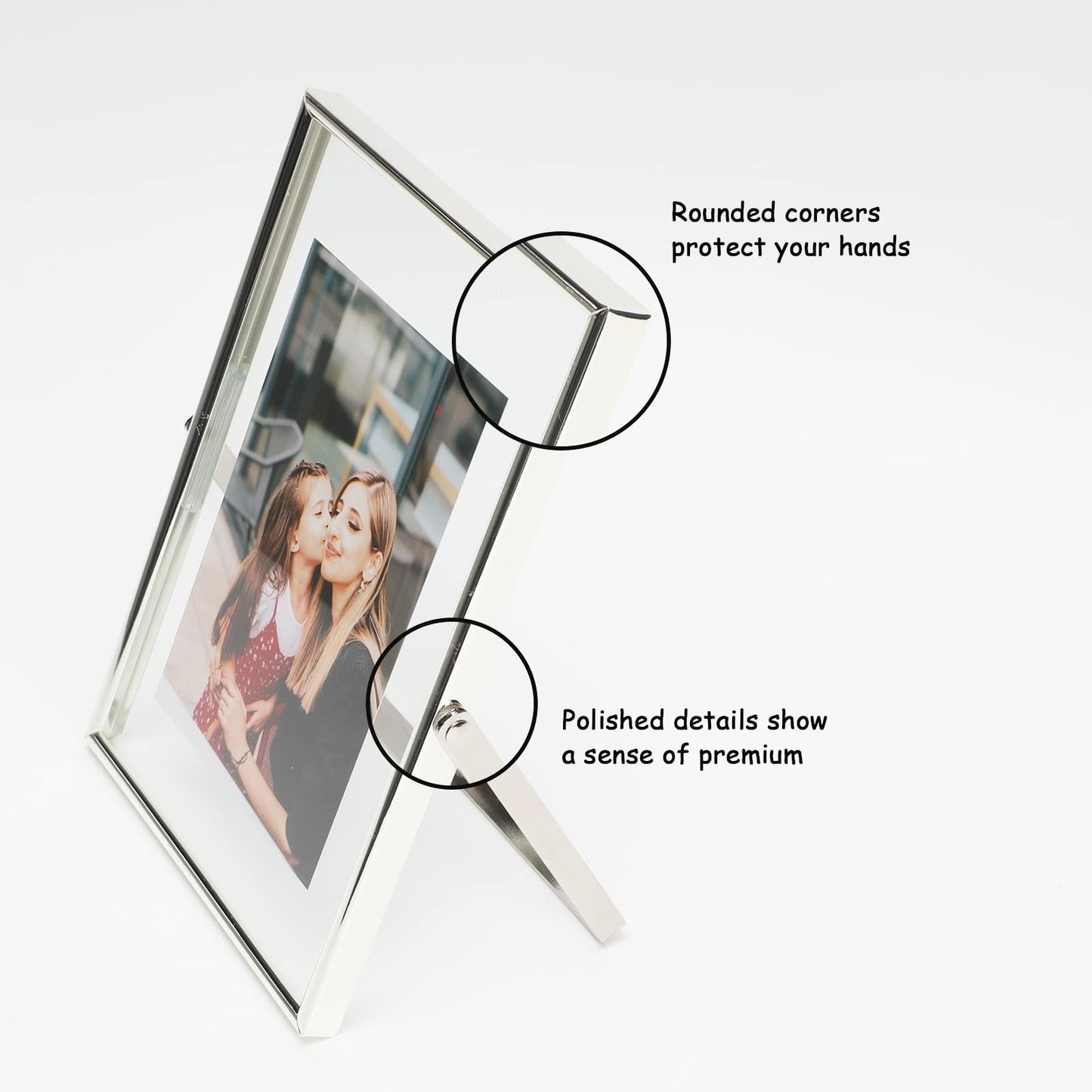 Gold Floating Frame Tabletop Shelf Photo Frames