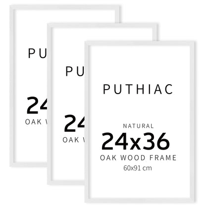 Oak Wood Picture Frame - Minimalist Poster Frame, Natural Solid Wooden Picture Frames for Wall Art Photo and Prints