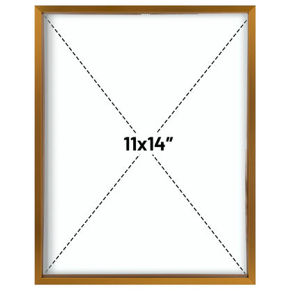 Floating Picture Frame 11x14 - Real Glass - for Wall Mount Displays