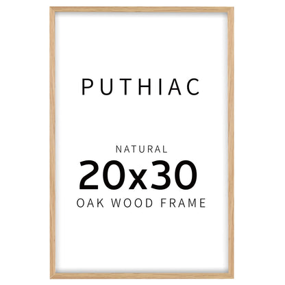 Oak Wood Picture Frame - Minimalist Poster Frame, Natural Solid Wooden Picture Frames for Wall Art Photo and Prints