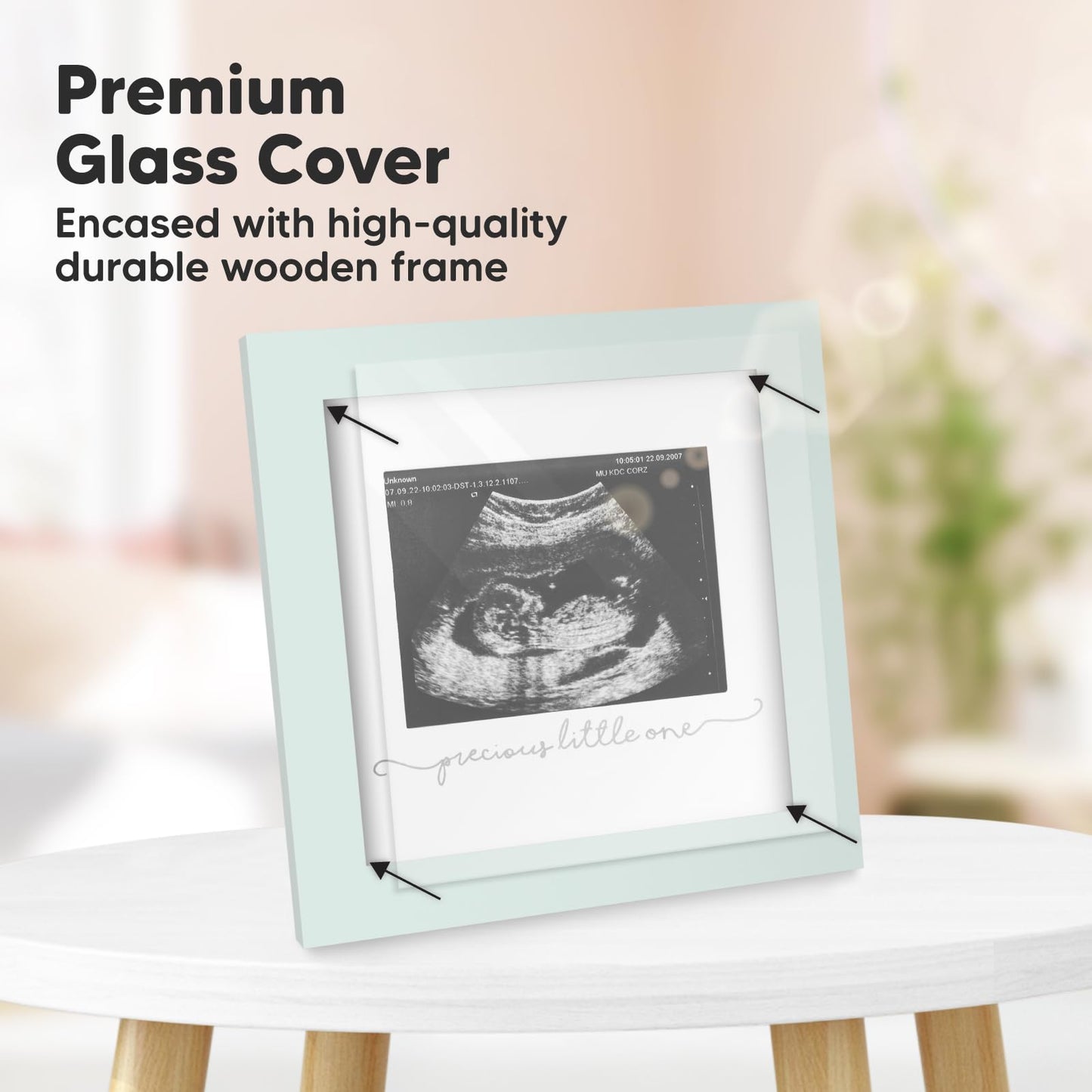 Baby Sonogram Picture Frame - Modern Ultrasound Frame for Mom to Be - Pregnancy Announcement Sonogram Photo Frames