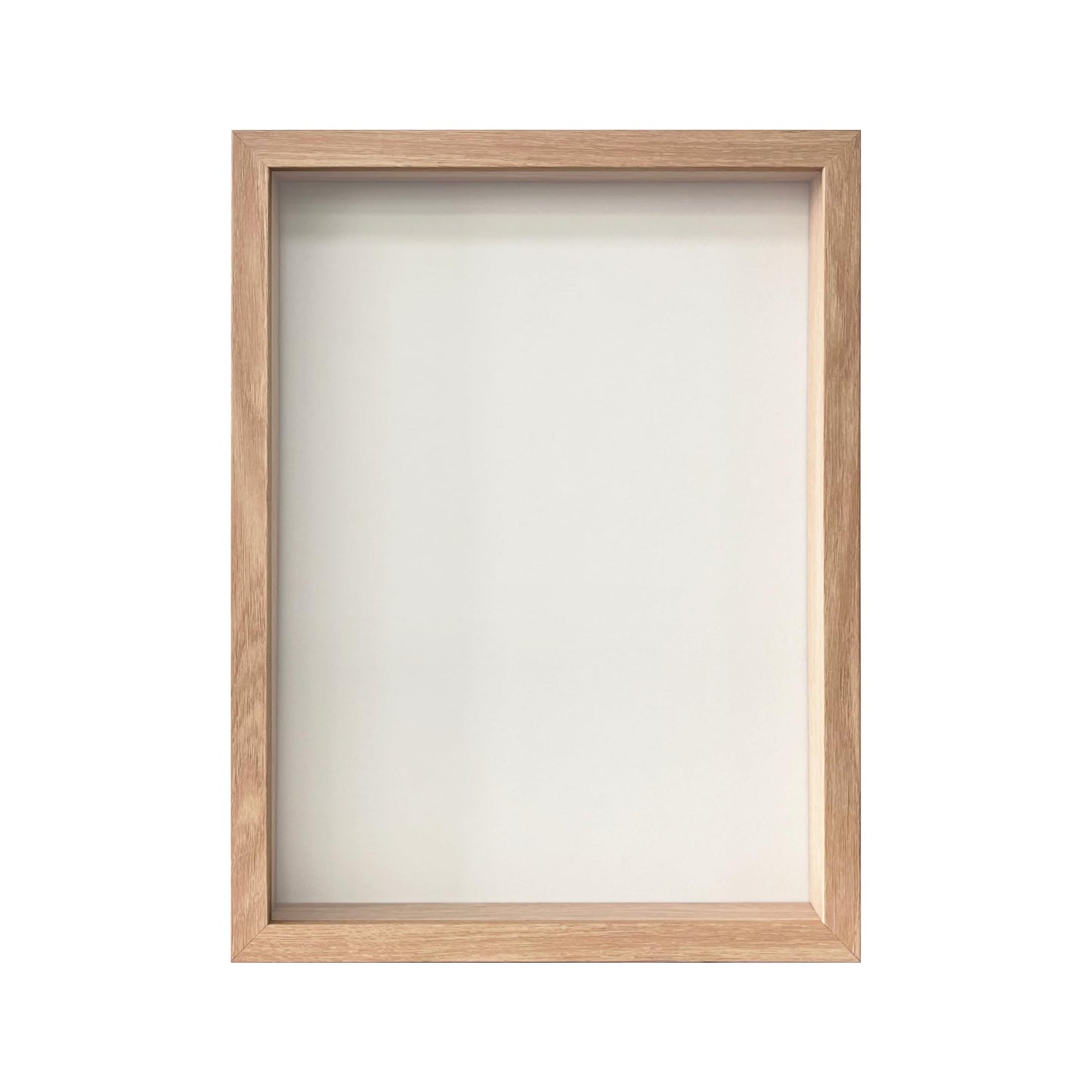 Wooden Shadow Box Frame – Display Case with Soft Felt Back, Memory Box with Tempered Glass, Elegant White Ball Push Pins