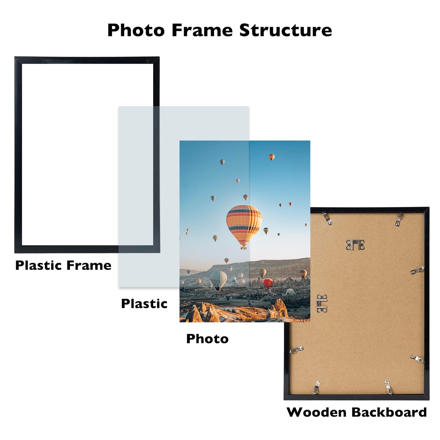 Picture Frame for Certificate Poster and Photo, Horizontal and Vertical Formats for Wall Hanging or Tabletop, Shatter Resistant Plexiglass