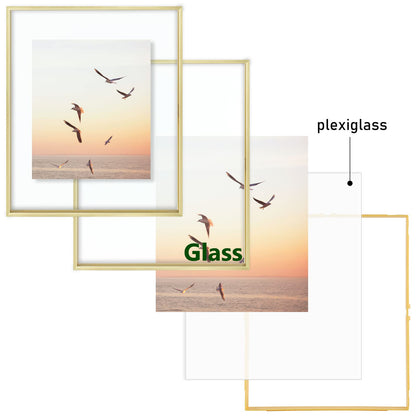 Floating Picture Frame 11x14 - Real Glass - for Wall Mount Displays