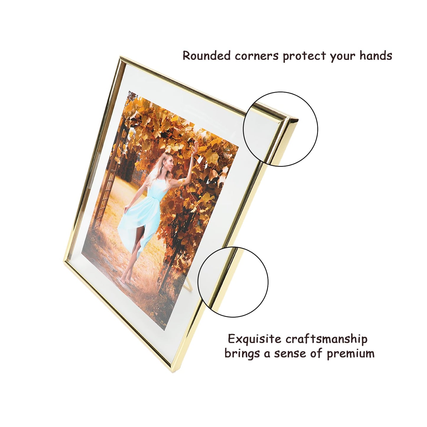 Gold Floating Frame Tabletop Shelf Photo Frames