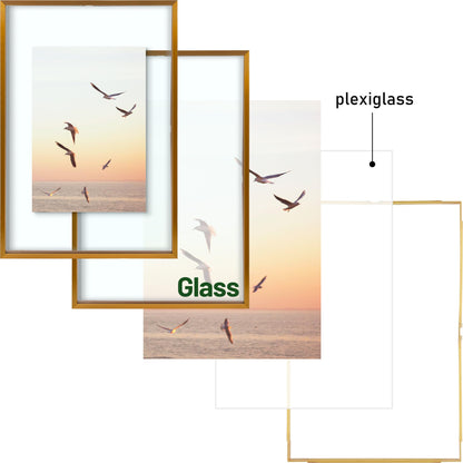 Floating Picture Frame 11x14 - Real Glass - for Wall Mount Displays