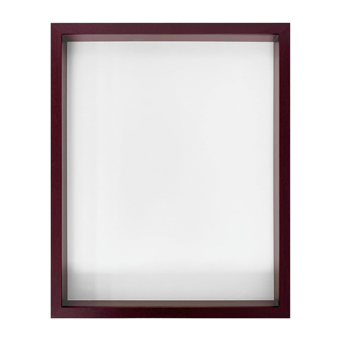 Wooden Shadow Box Frame – Display Case with Soft Felt Back, Memory Box with Tempered Glass, Elegant White Ball Push Pins