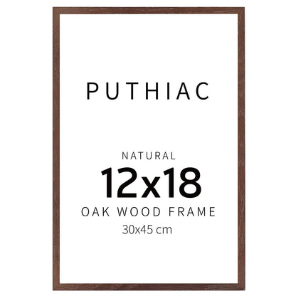 Oak Wood Picture Frame - Minimalist Poster Frame, Natural Solid Wooden Picture Frames for Wall Art Photo and Prints