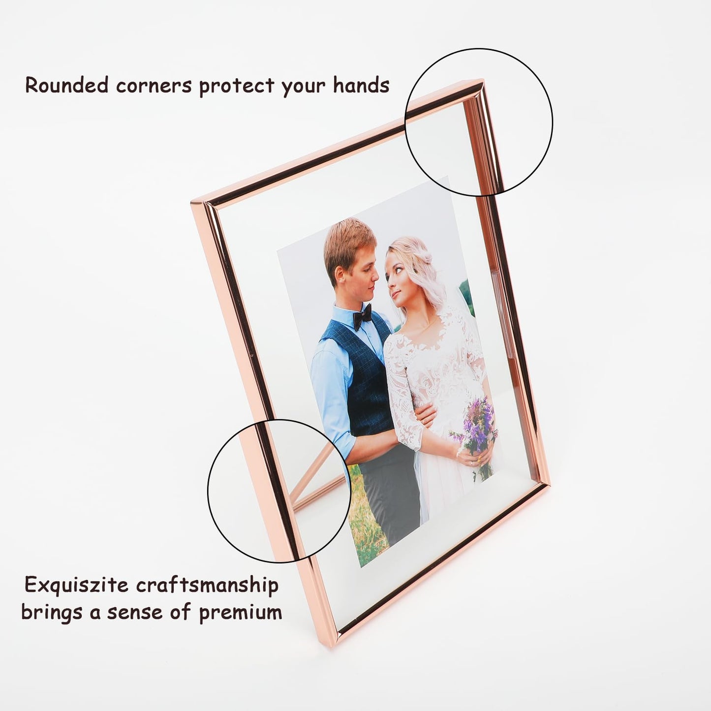 Gold Floating Frame Tabletop Shelf Photo Frames