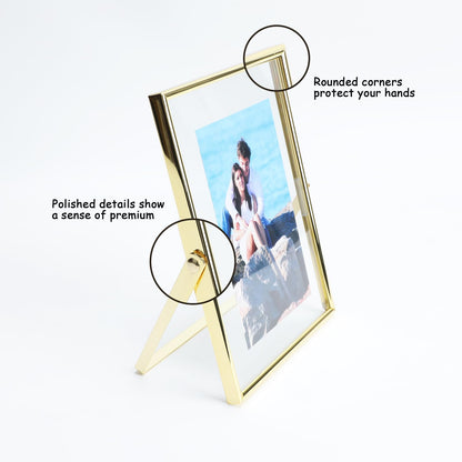 Gold Floating Frame Tabletop Shelf Photo Frames