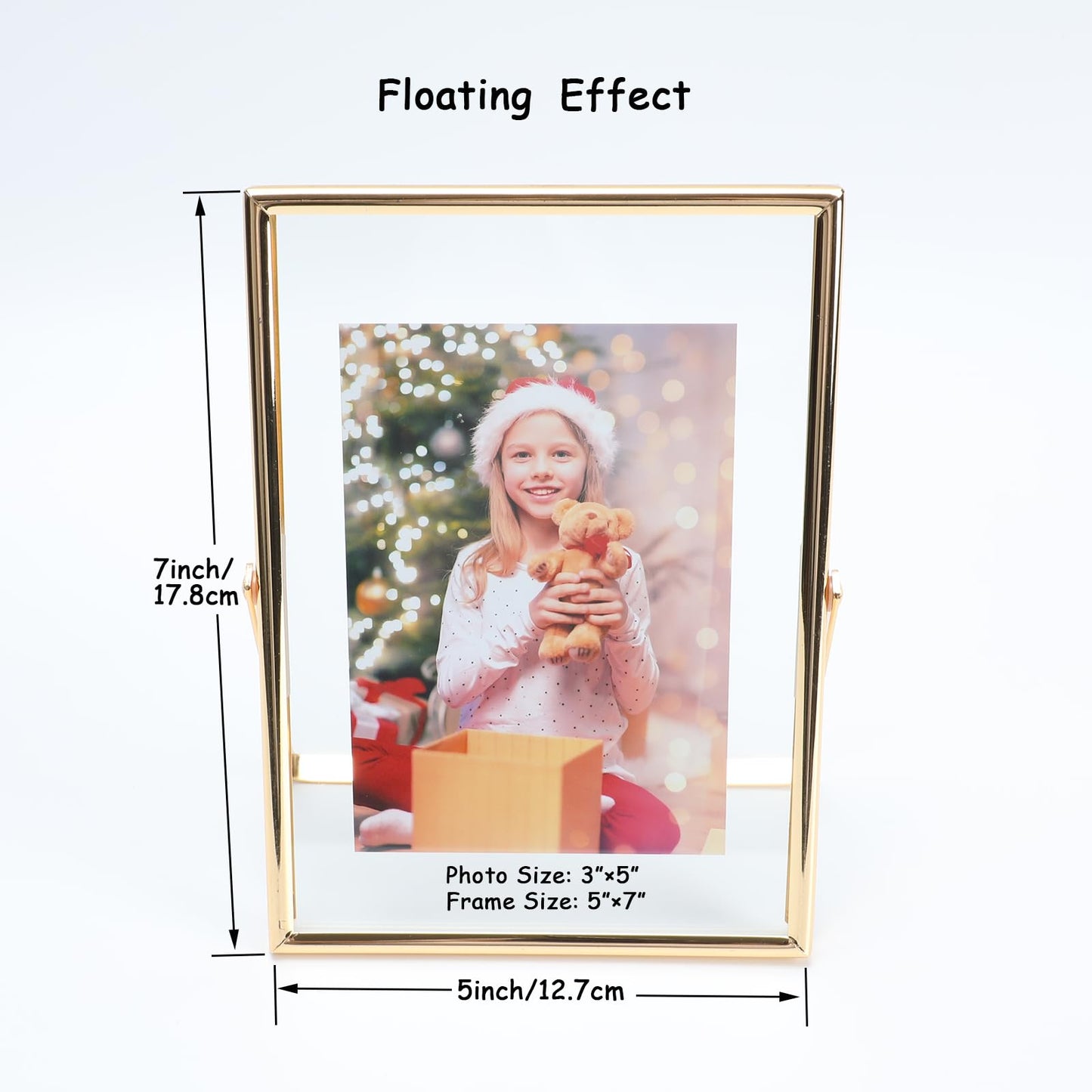 Gold Floating Frame Tabletop Shelf Photo Frames