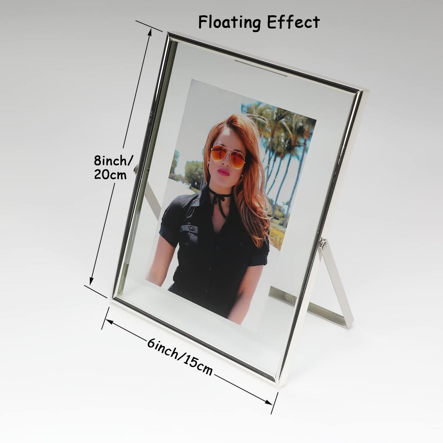 Gold Floating Frame Tabletop Shelf Photo Frames