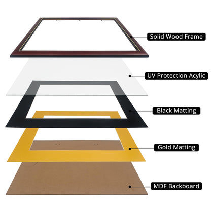 11x14 Diploma Frame 15x18 Certificate without Mat, Solid Wood & UV Protection Acrylic, Cherry Finish