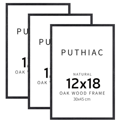 Oak Wood Picture Frame - Minimalist Poster Frame, Natural Solid Wooden Picture Frames for Wall Art Photo and Prints