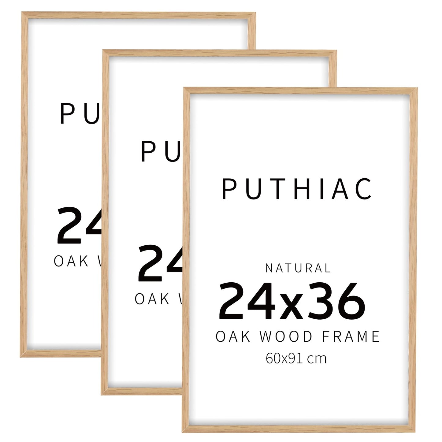 Oak Wood Picture Frame - Minimalist Poster Frame, Natural Solid Wooden Picture Frames for Wall Art Photo and Prints