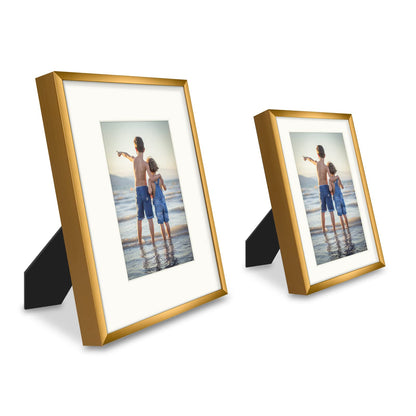 7 Pack Floating Frames for One 11x14, Two 8x10, and Four 5x7 Pictures. Aluminum Photos Frame for Wall Display