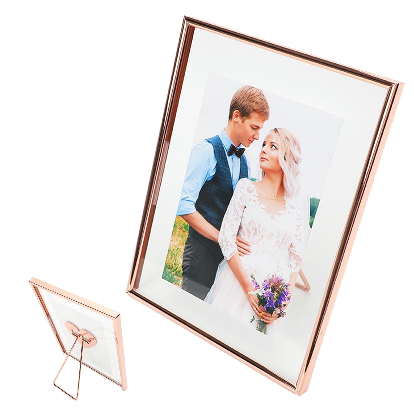 Gold Floating Frame Tabletop Shelf Photo Frames