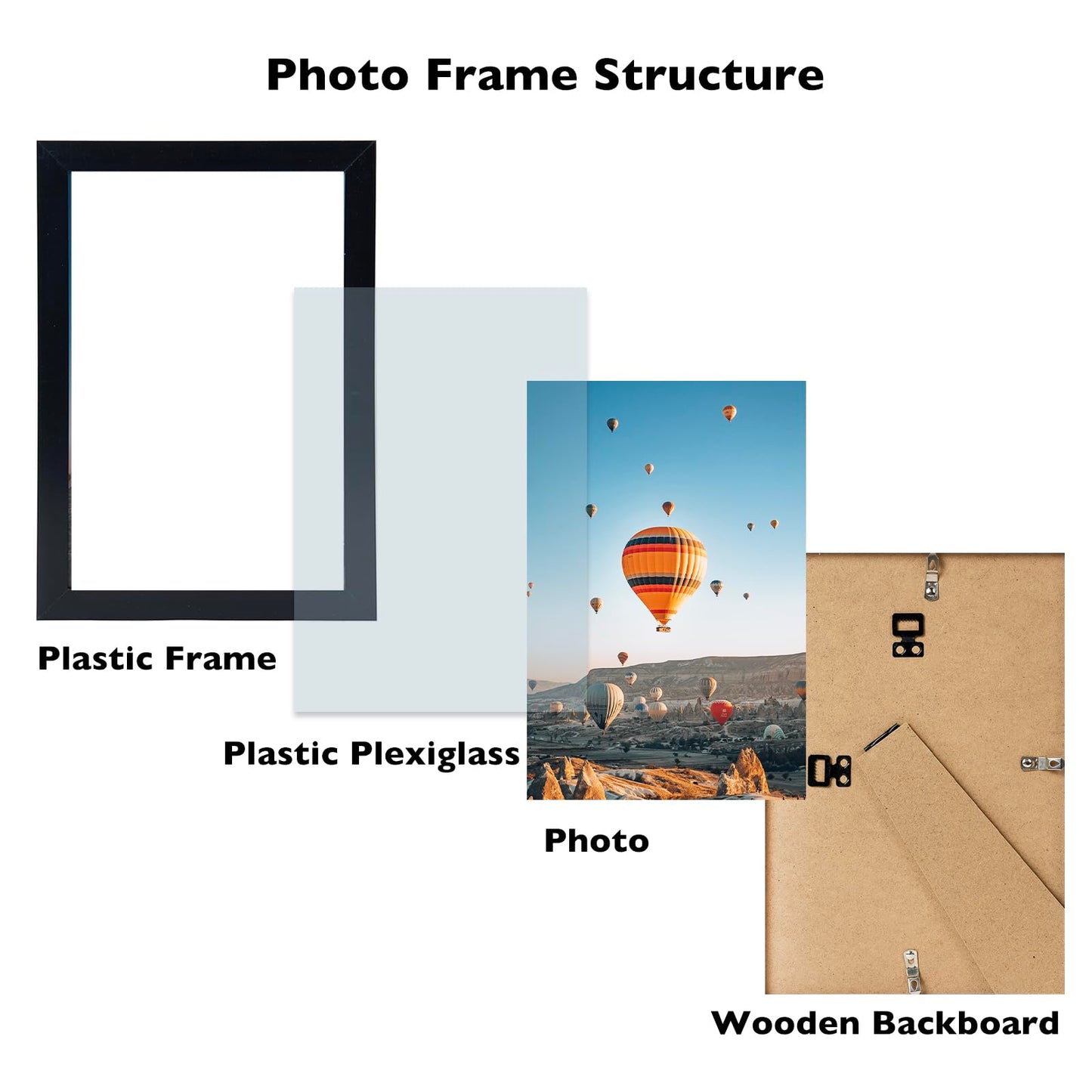 Picture Frame for Certificate Poster and Photo, Horizontal and Vertical Formats for Wall Hanging or Tabletop, Shatter Resistant Plexiglass