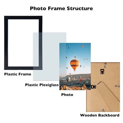 Picture Frame for Certificate Poster and Photo, Horizontal and Vertical Formats for Wall Hanging or Tabletop, Shatter Resistant Plexiglass