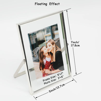 Gold Floating Frame Tabletop Shelf Photo Frames