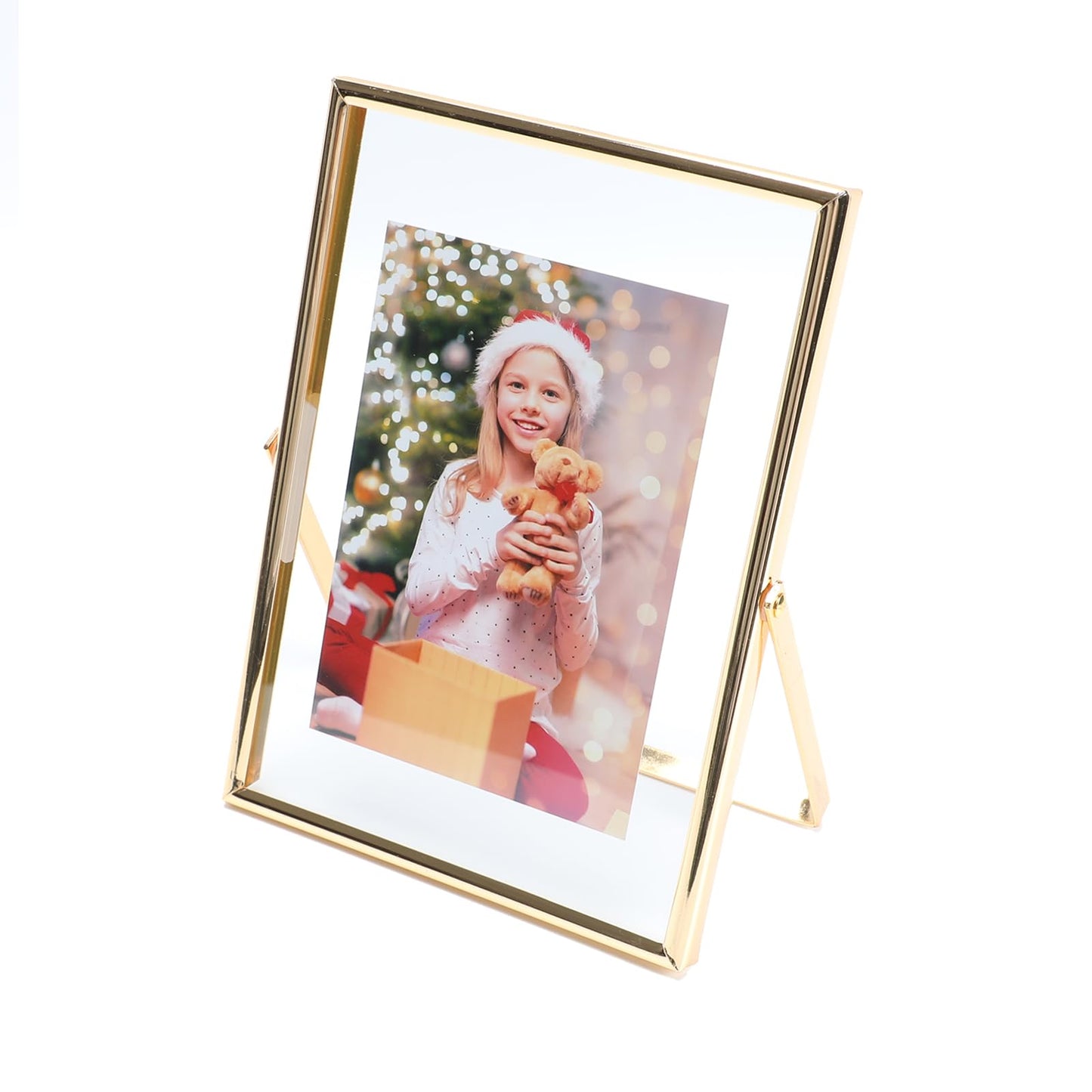 Gold Floating Frame Tabletop Shelf Photo Frames