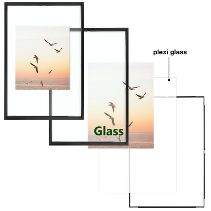 Floating Picture Frame 11x14 - Real Glass - for Wall Mount Displays