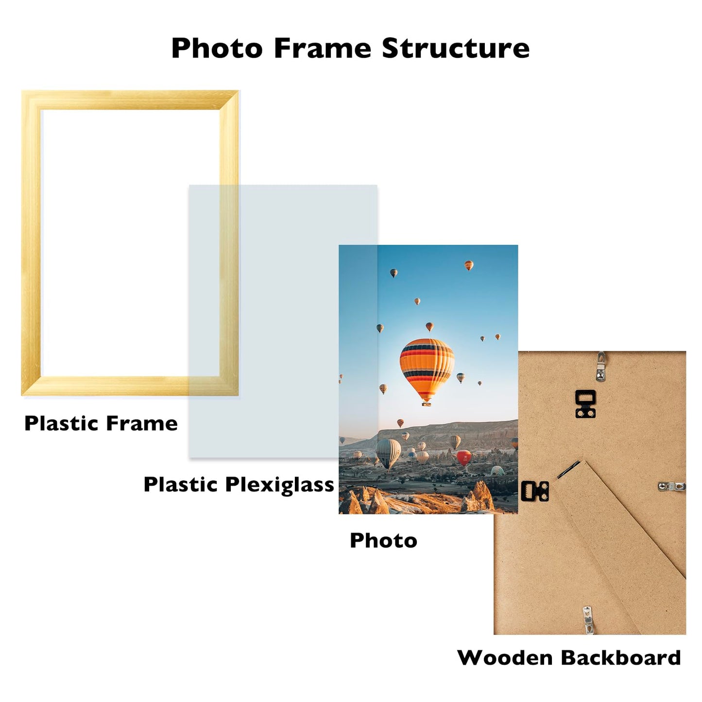 Picture Frame for Certificate Poster and Photo, Horizontal and Vertical Formats for Wall Hanging or Tabletop, Shatter Resistant Plexiglass