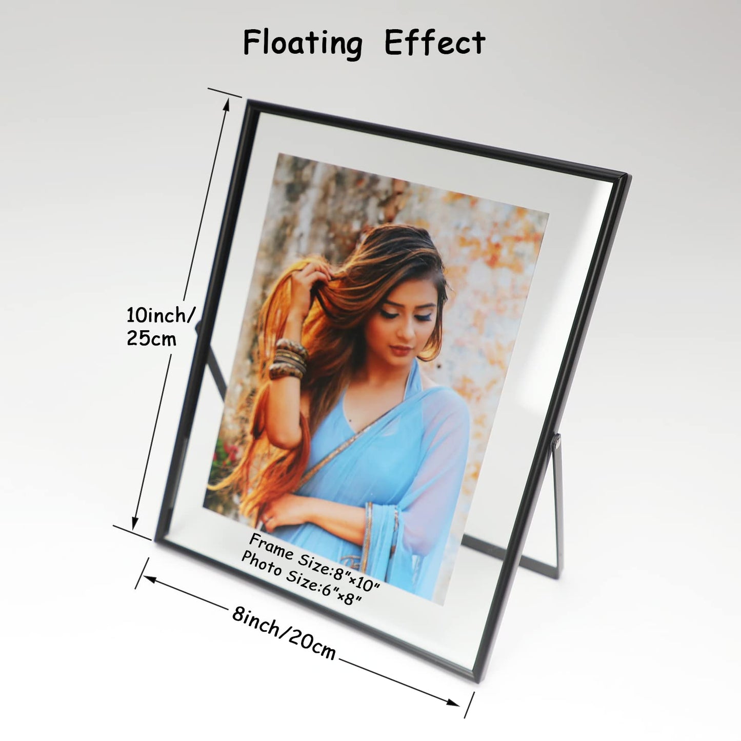 Gold Floating Frame Tabletop Shelf Photo Frames