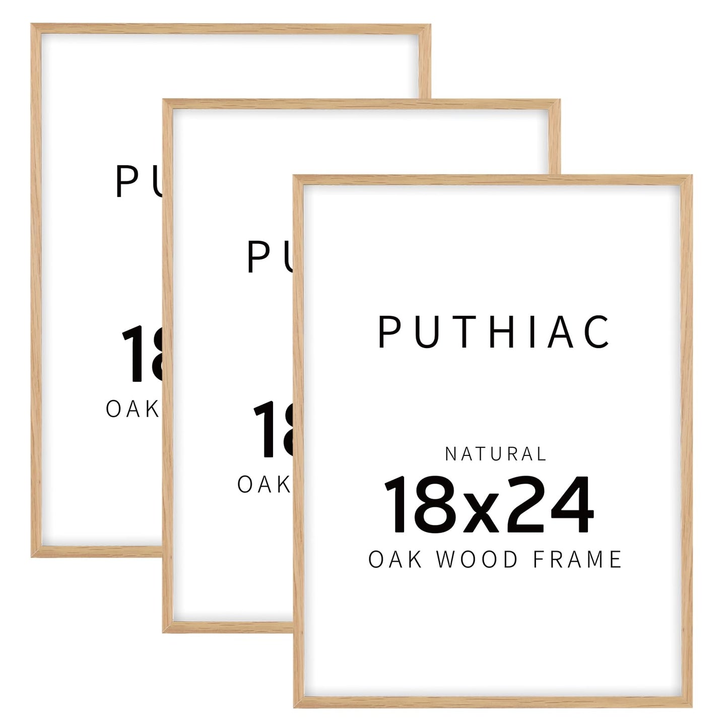 Oak Wood Picture Frame - Minimalist Poster Frame, Natural Solid Wooden Picture Frames for Wall Art Photo and Prints