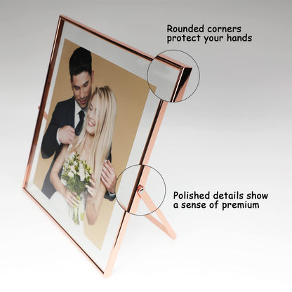 Gold Floating Frame Tabletop Shelf Photo Frames